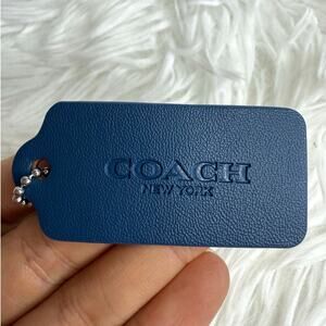 2" COACH Blue Fob Bag Charm Hang tag Hangtag